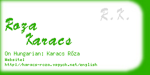 roza karacs business card