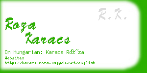 roza karacs business card